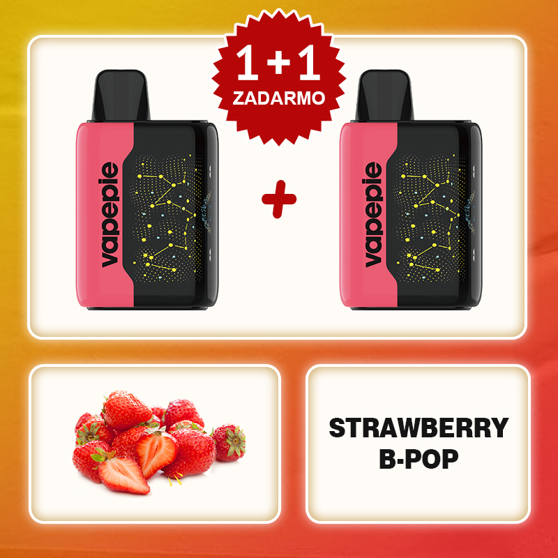 💥Akcia 1+1 ZADARMO!🔥Jahoda B-POP & VAPEPIE 25000 PUFFS - Star Sky Curved Screen