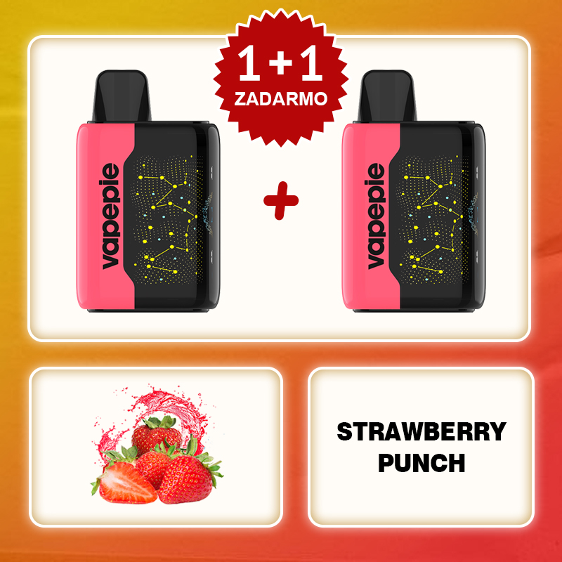 💥Akcia 1+1 ZADARMO!🔥Jahodový punč & VAPEPIE 25000 PUFFS - Star Sky Curved Screen