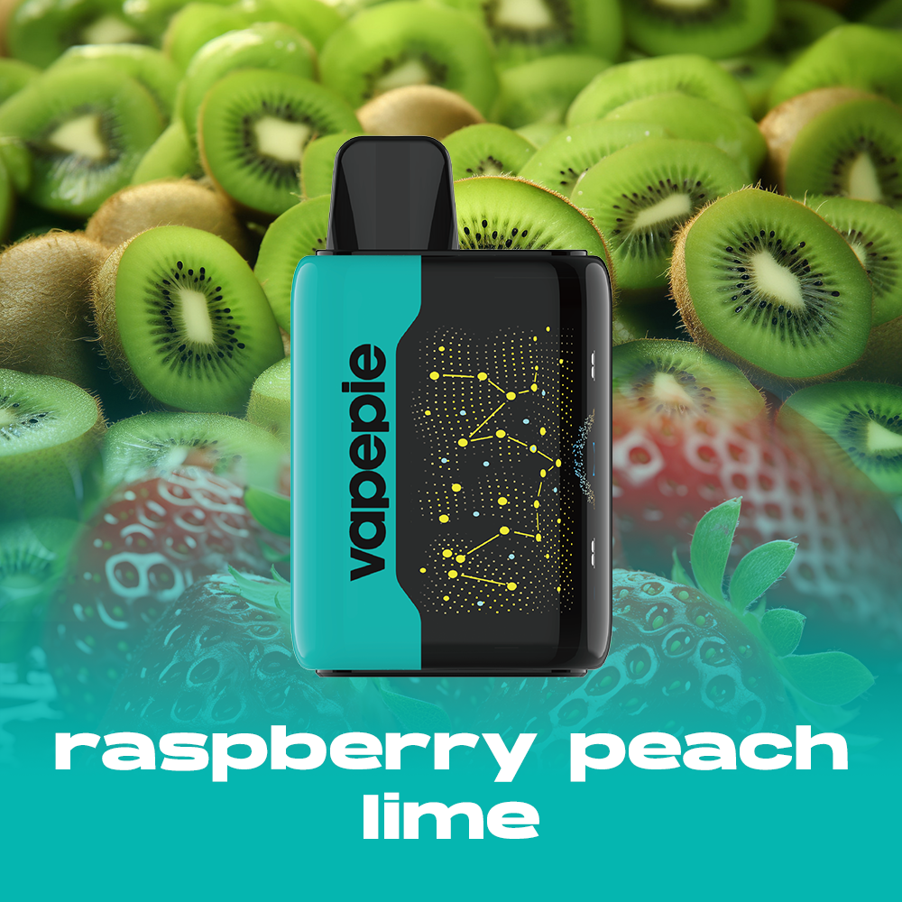RASPBERRY PEACH LIME-VAPEPIE 25000 PUFFS - Star Sky Curved Screen!