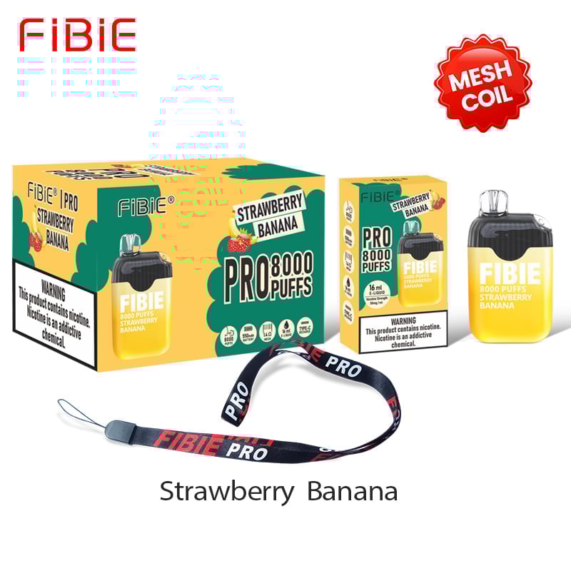 Strawberry Banana Flavor Vape  | FIBIE 8000 Puffs Disposable