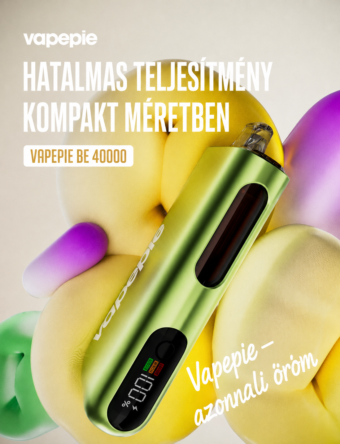 VAPEPIE BigEmpire k&eacute;sz&uuml;l&eacute;k LED kijelzővel