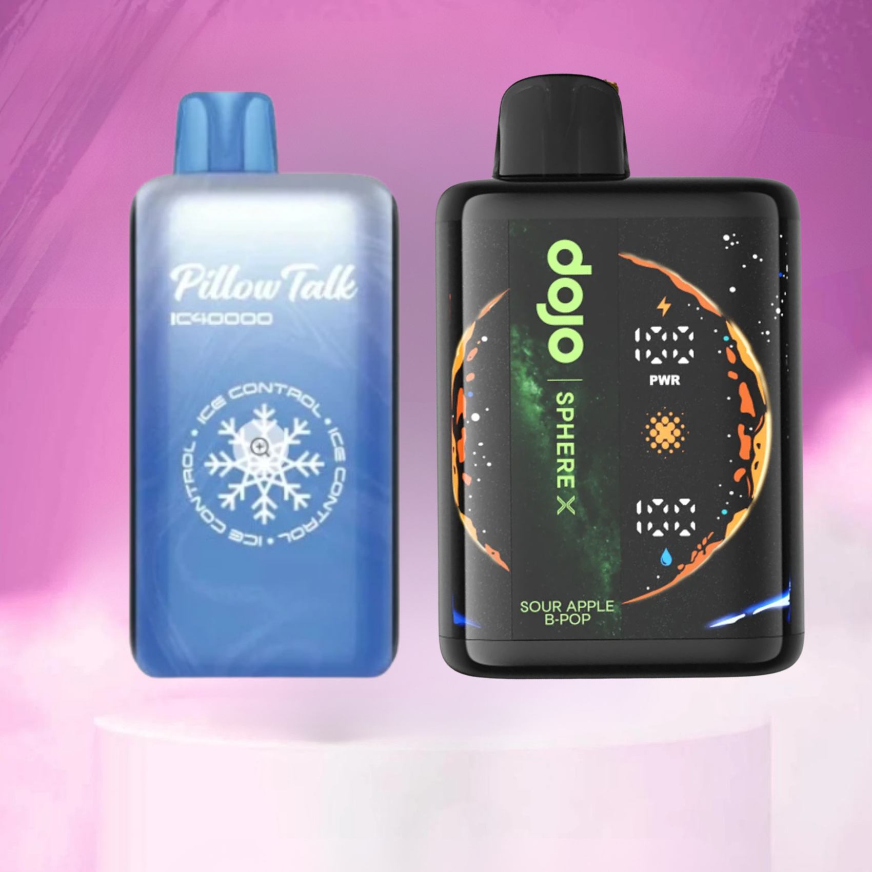 Pillow Talk 40000 PUFFS - ICE CONTROL（Blue Rancher）+Dojo Sphere X 40000 Puffs（Sour Apple B-POP）