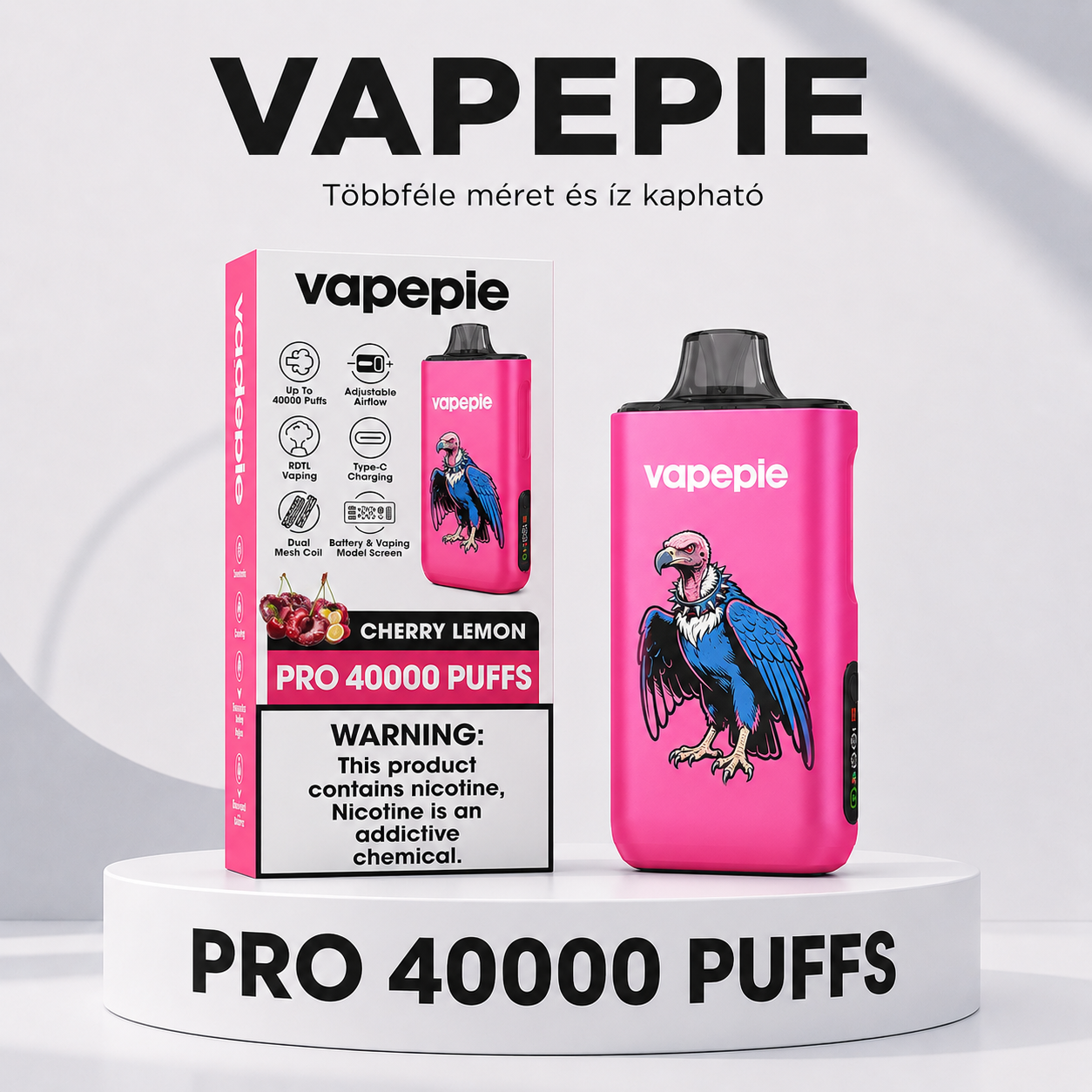 VAPEPIE PRO 40000 PUFFS(Vadonatúj verzió)