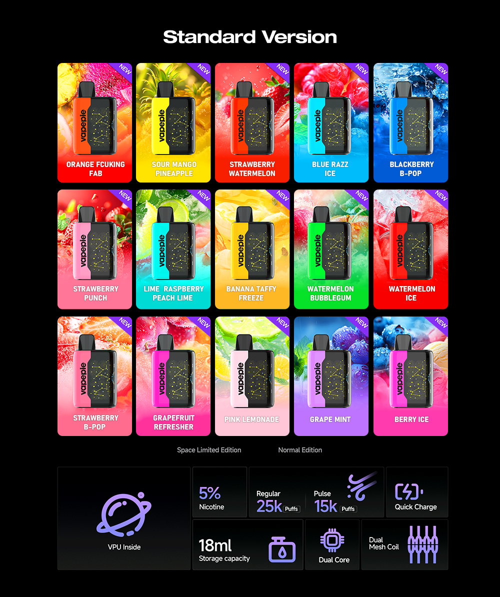 Meglepetésdoboz✨VAPEPIE 25000 PUFFS - Ívelt Star Sky képernyő (🌌 Mai különleges ajánlat)