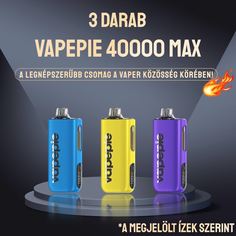 3 db Vapepie 40000 Max– A legnépszerűbb csomag a vaper közösség körében!