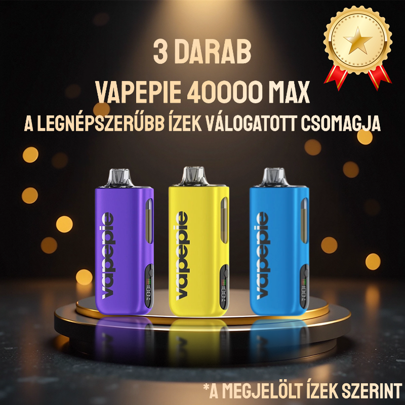 3 db Vapepie 40000 Max– A legnépszerűbb csomag a vaper közösség körében!
