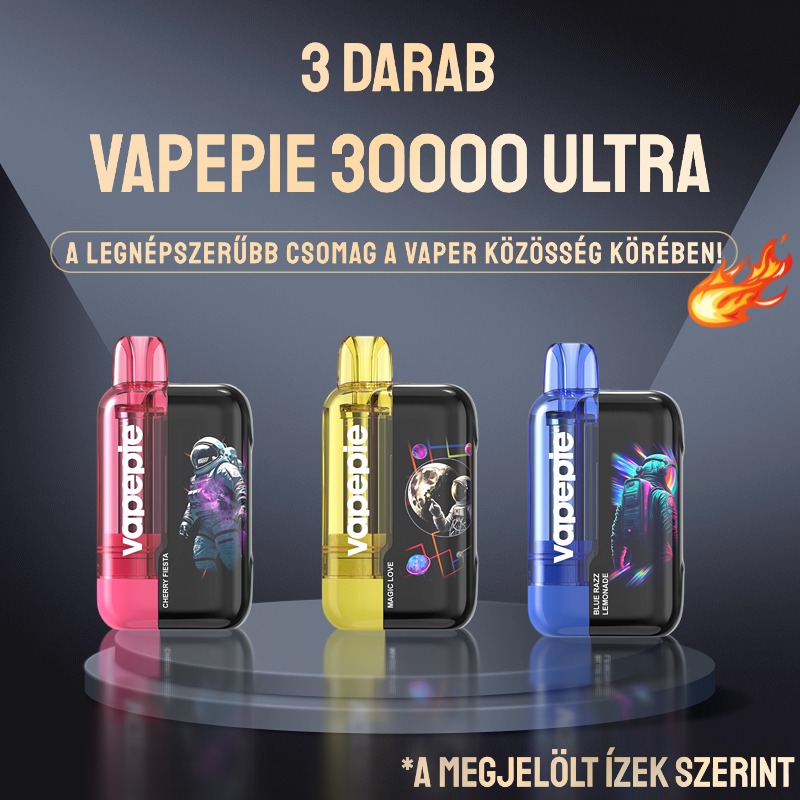3 db Vapepie 30000 Ultra– A legnépszerűbb csomag a vaper közösség körében!