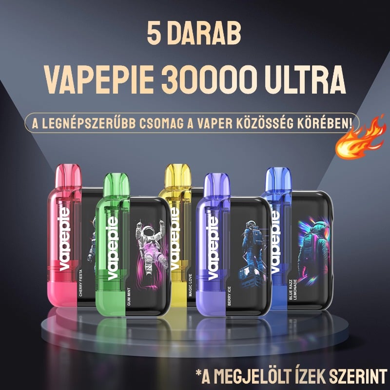 5 Darab Vapepie 30000 Ultra Népszerű Ízkombó Csomag!
