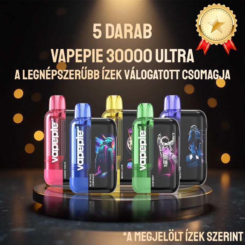5 Darab Vapepie 30000 Ultra Népszerű Ízkombó Csomag!