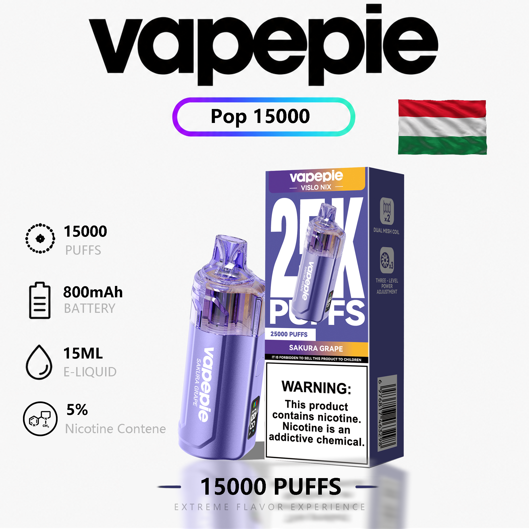 VAPEPIE Crystal Pop 15000 PUFFS