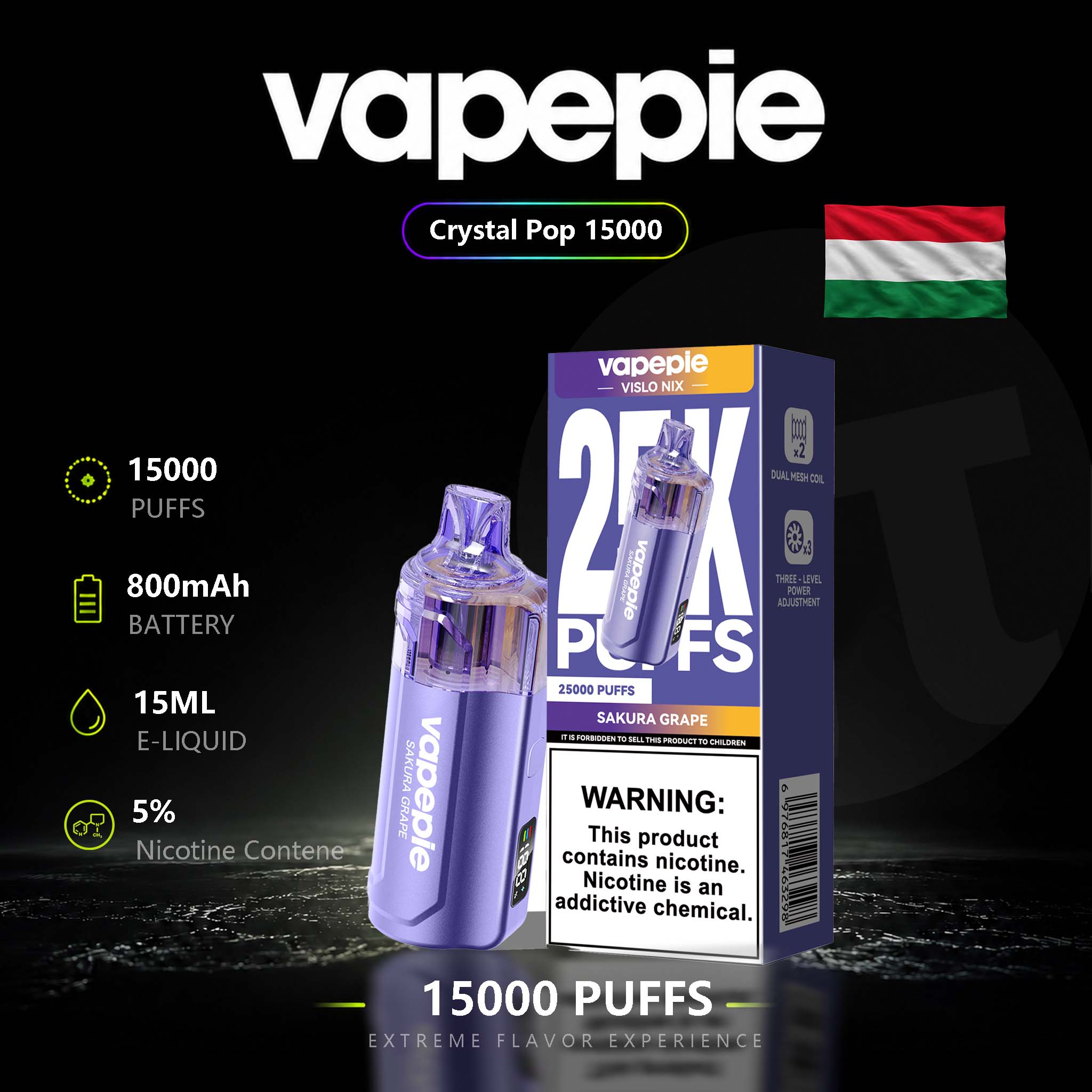 VAPEPIE Crystal Pop 15000 PUFFS