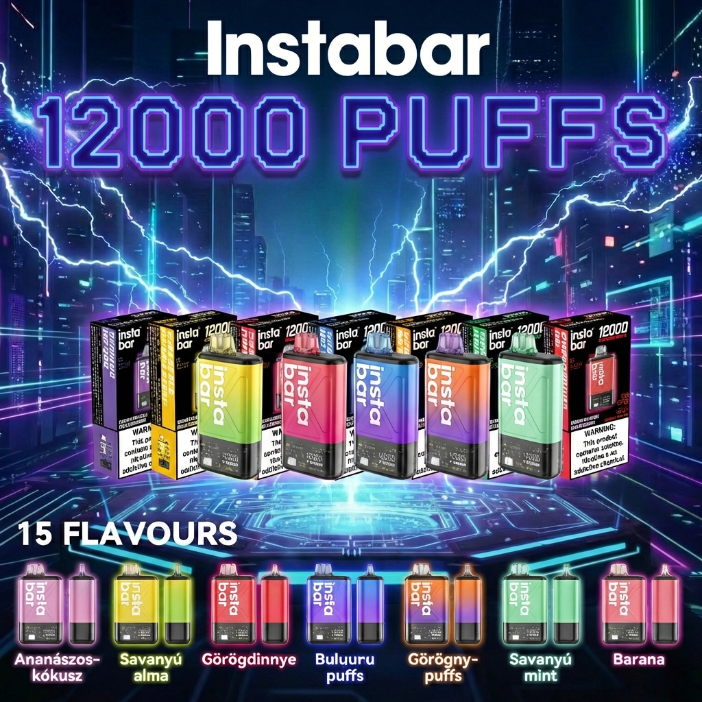 🎄 Karácsonyi kiárusítás 🎶INSTABAR IU12000 PUFFS – Magyarország kedvenc választása! 🏆