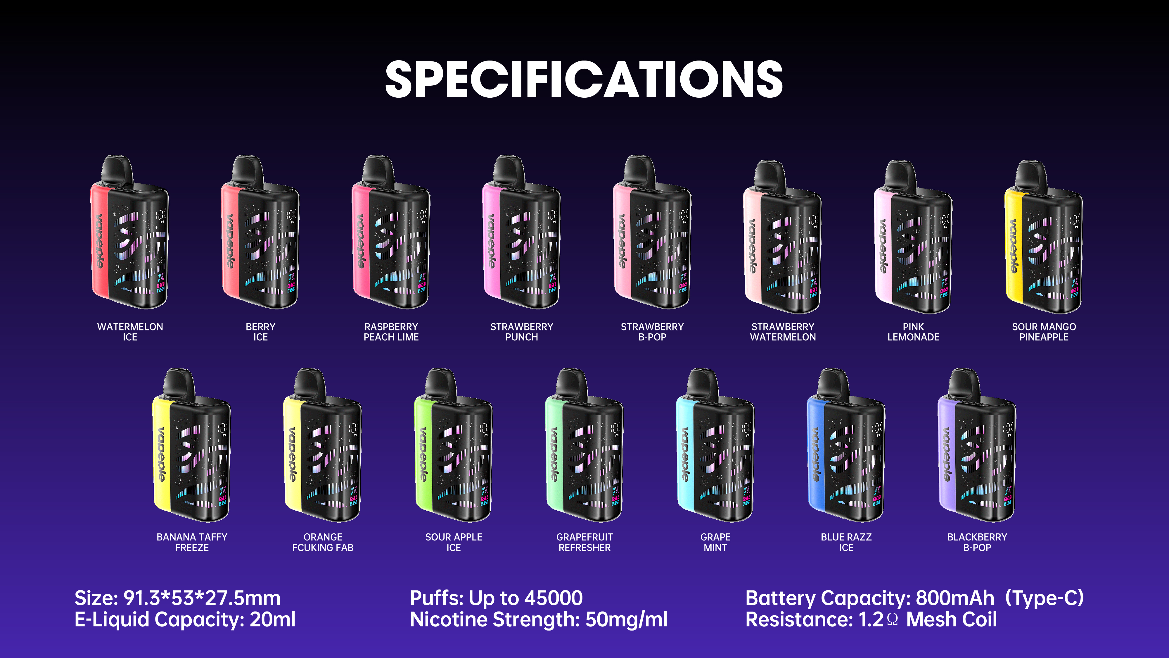 VAPEPIE Max 45000 PUFFS - A világ első ultra vékony Vape