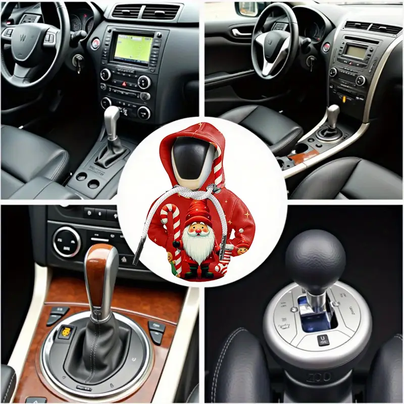 🎅✨ Santa Hoodie Car Gear Shift Knob Cover