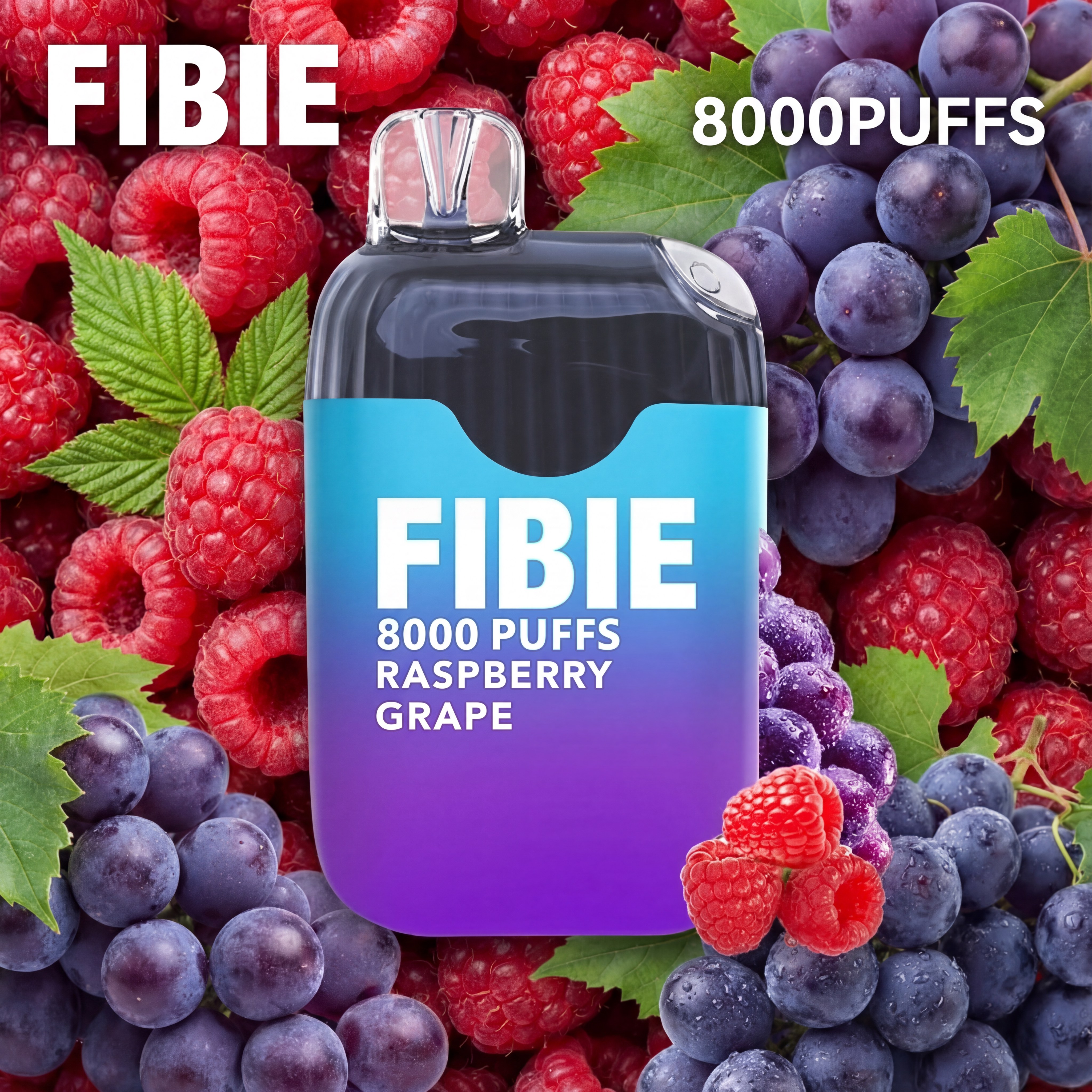 FIBIE 8000 PUFFS - Pyszny smak maliny i winogron