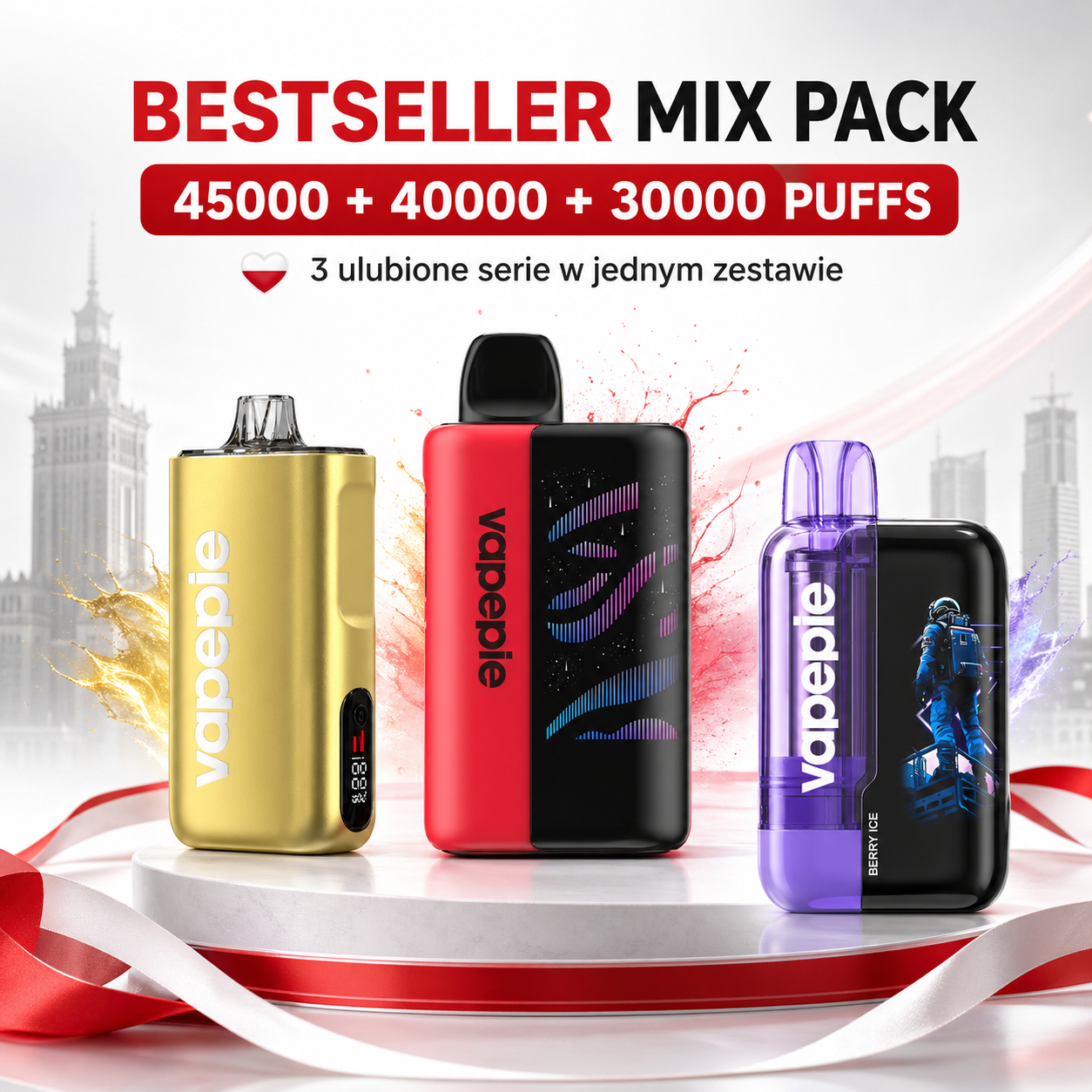 VAPEPIE Best Seller Mix Pack – 45000 + 40000 + 30000 Puffs