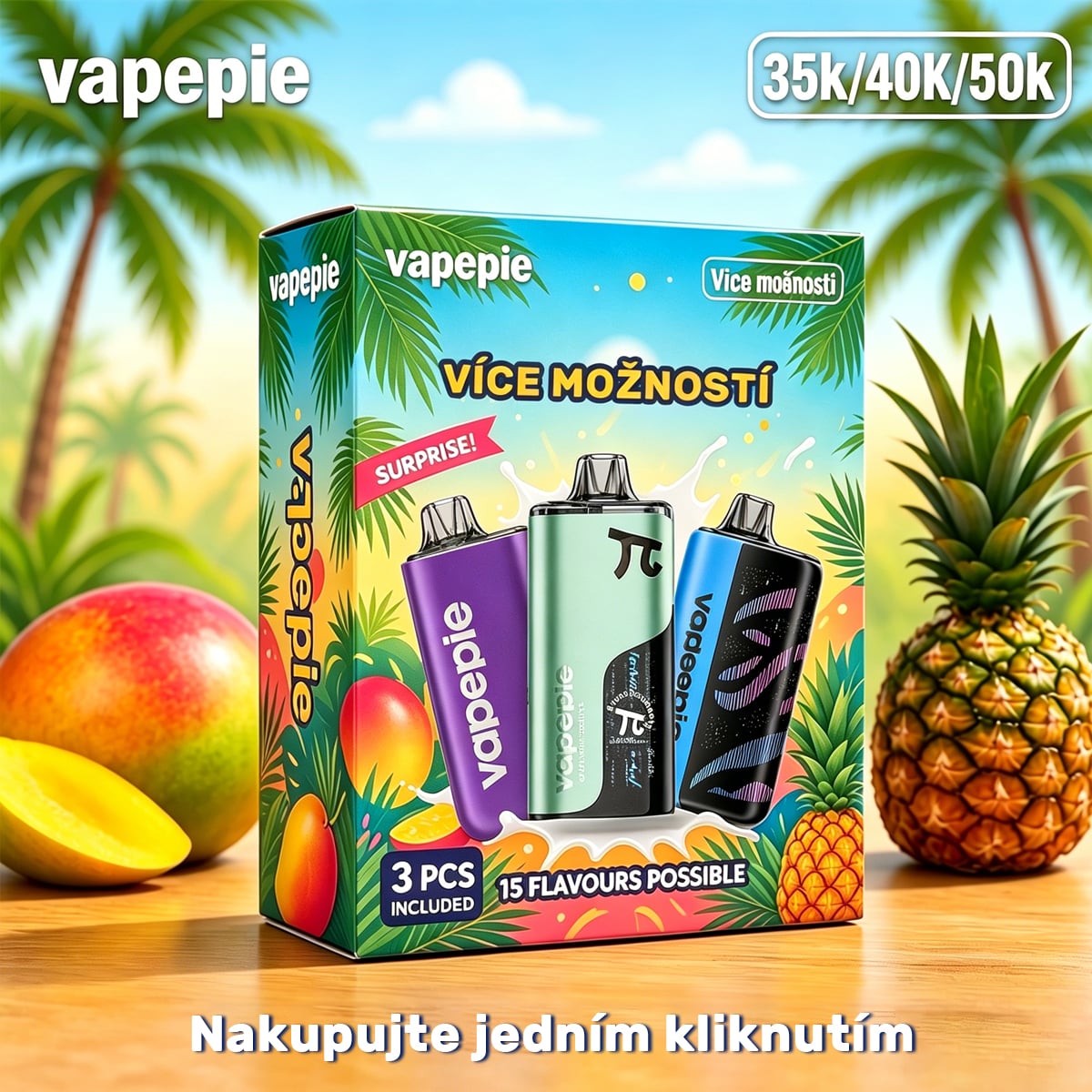 Extra výhodný balíček Vapepie 50K / 40K / 35K – kombinujte příchutě podle sebe