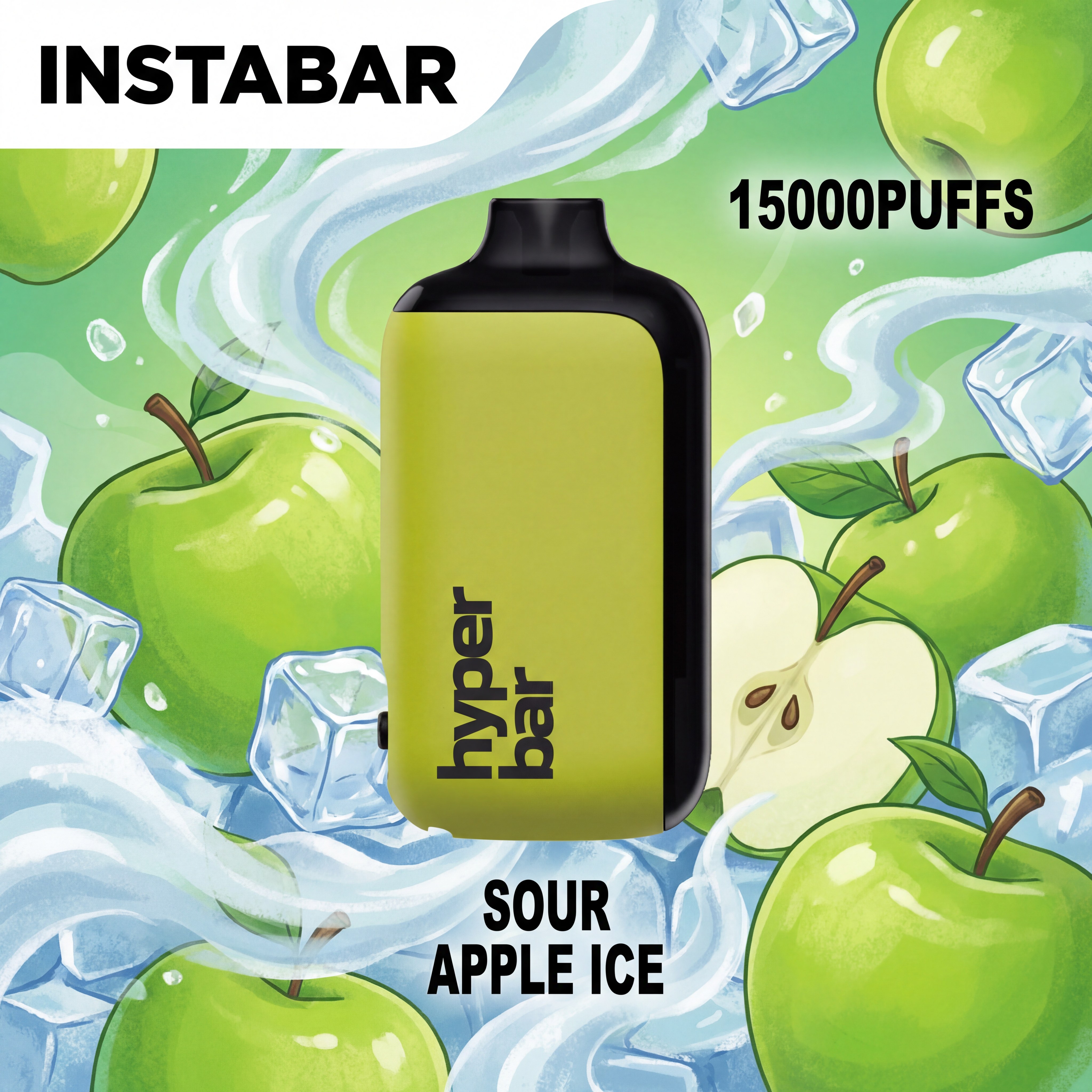 INSTABAR Hyperbar PX15000 Kvantová exploze 15000 tažek -😋 Kyselé Jablko Led