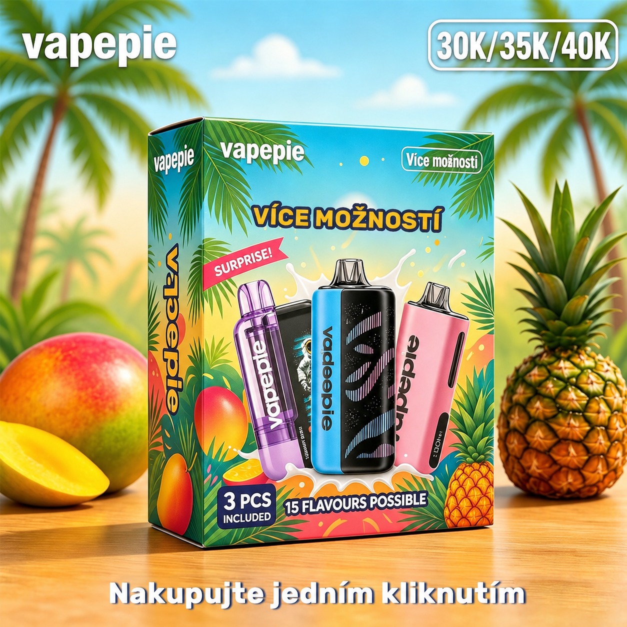 Extra výhodný balíček Vapepie 30K / 35K / 40K – kombinujte příchutě podle sebe