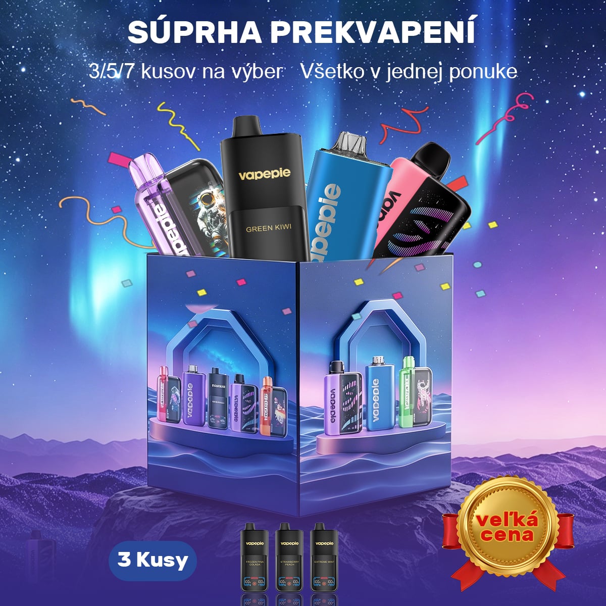 Blind Box Vapepie | 3/5/7 Kusy | Výhodné Balenie Vape na Slovensku