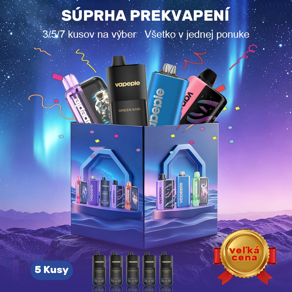 Blind Box Vapepie | 3/5/7 Kusy | Výhodné Balenie Vape na Slovensku