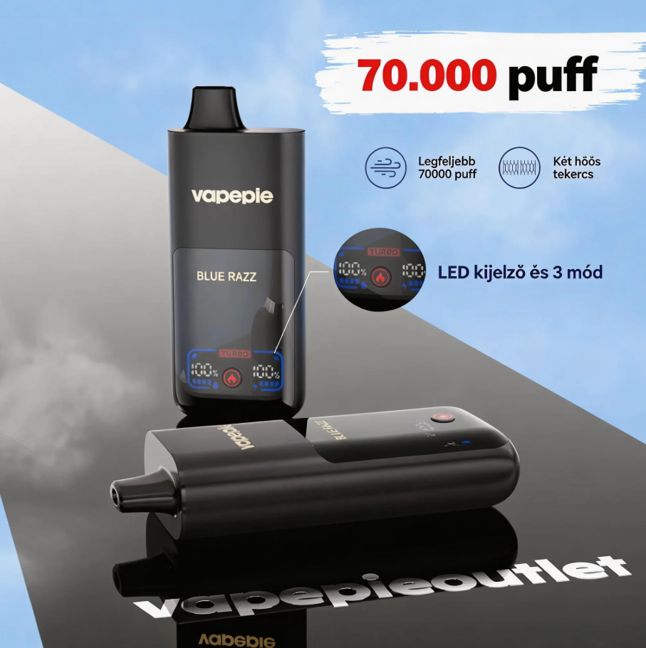 VAPEPIE Mega 70000 PUFFS-óriási gőz és hosszan tartó teljesítmény
