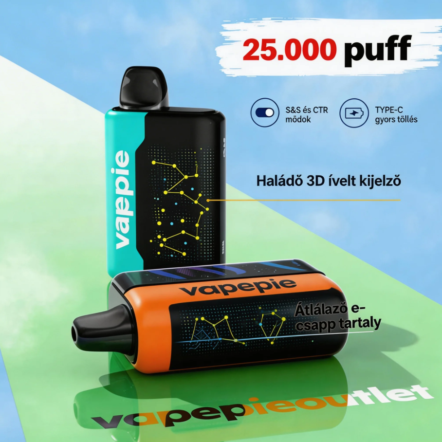 VAPEPIE 25000 Ports – Gebogener Bildschirm mit Sternenhimmel-Design! Extrem lange Akkulaufzeit, blitzschnelles Laden!