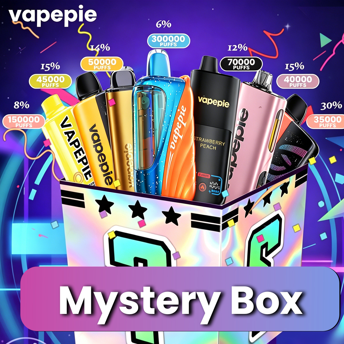 Blind Box Vapepie | 1/3/5/7/10 Kusy | Výhodné Balenie Vape na Slovensku