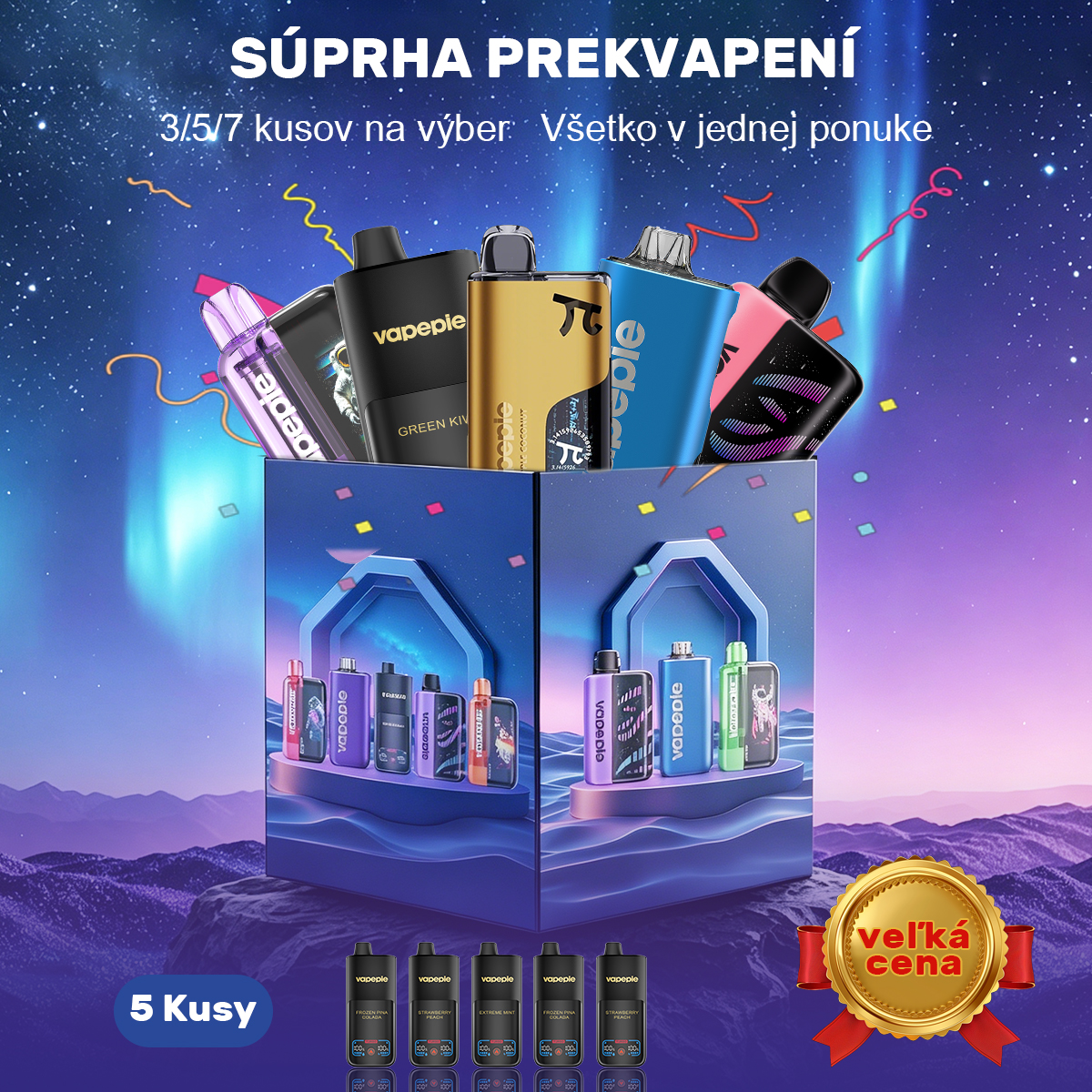 Blind Box Vapepie | 1/3/5/7/10 Kusy | Výhodné Balenie Vape na Slovensku
