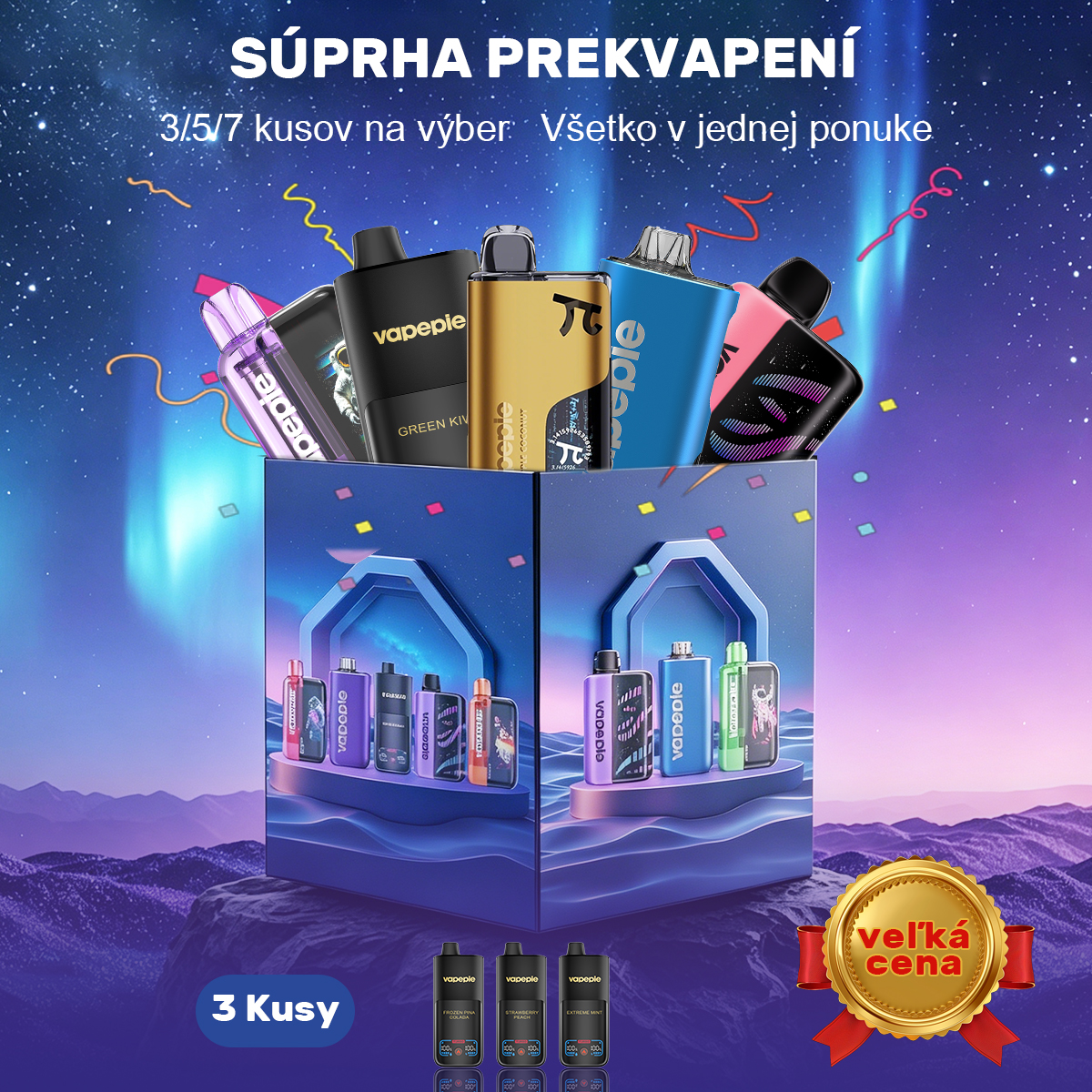 Blind Box Vapepie | 1/3/5/7/10 Kusy | Výhodné Balenie Vape na Slovensku