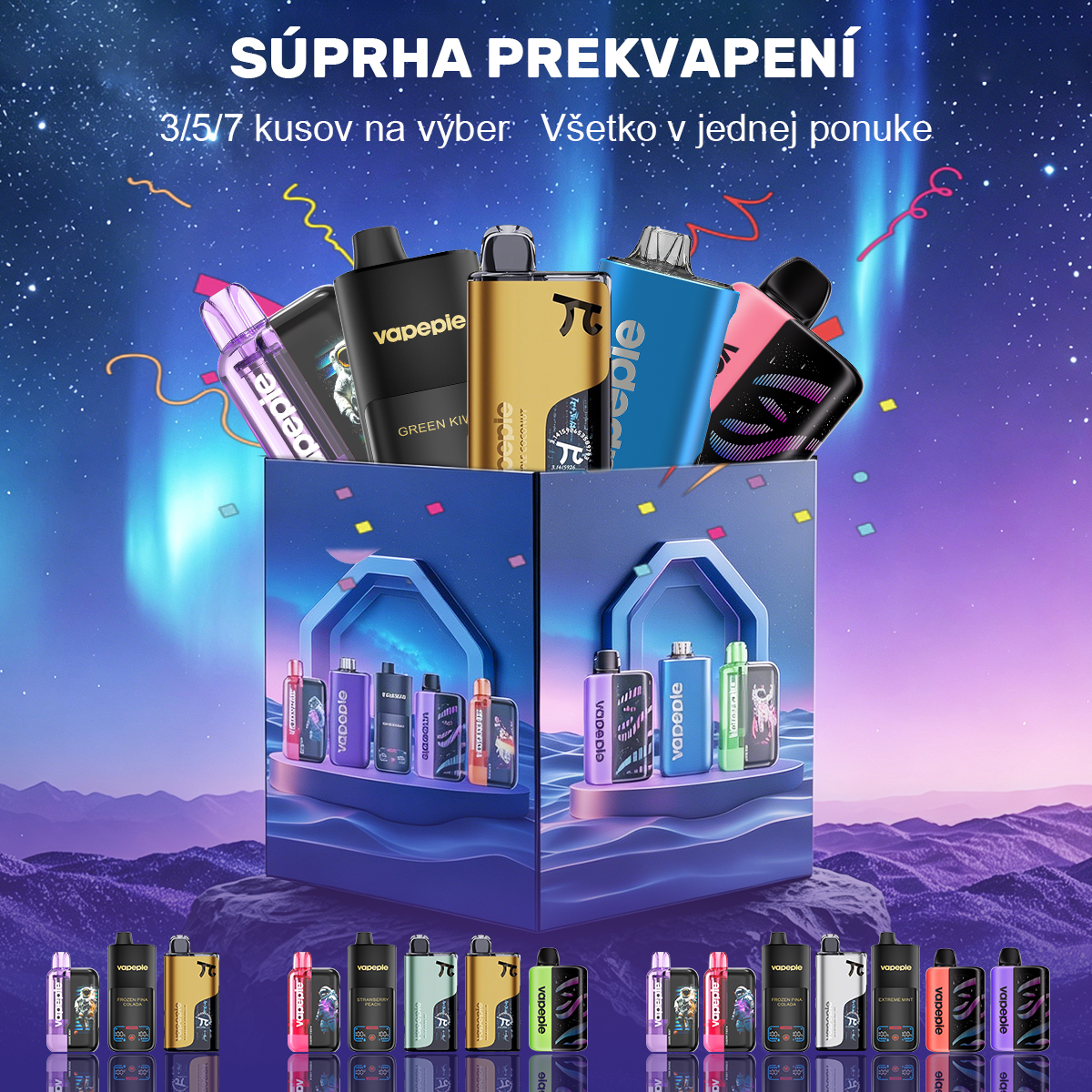 Blind Box Vapepie | 1/3/5/7/10 Kusy | Výhodné Balenie Vape na Slovensku