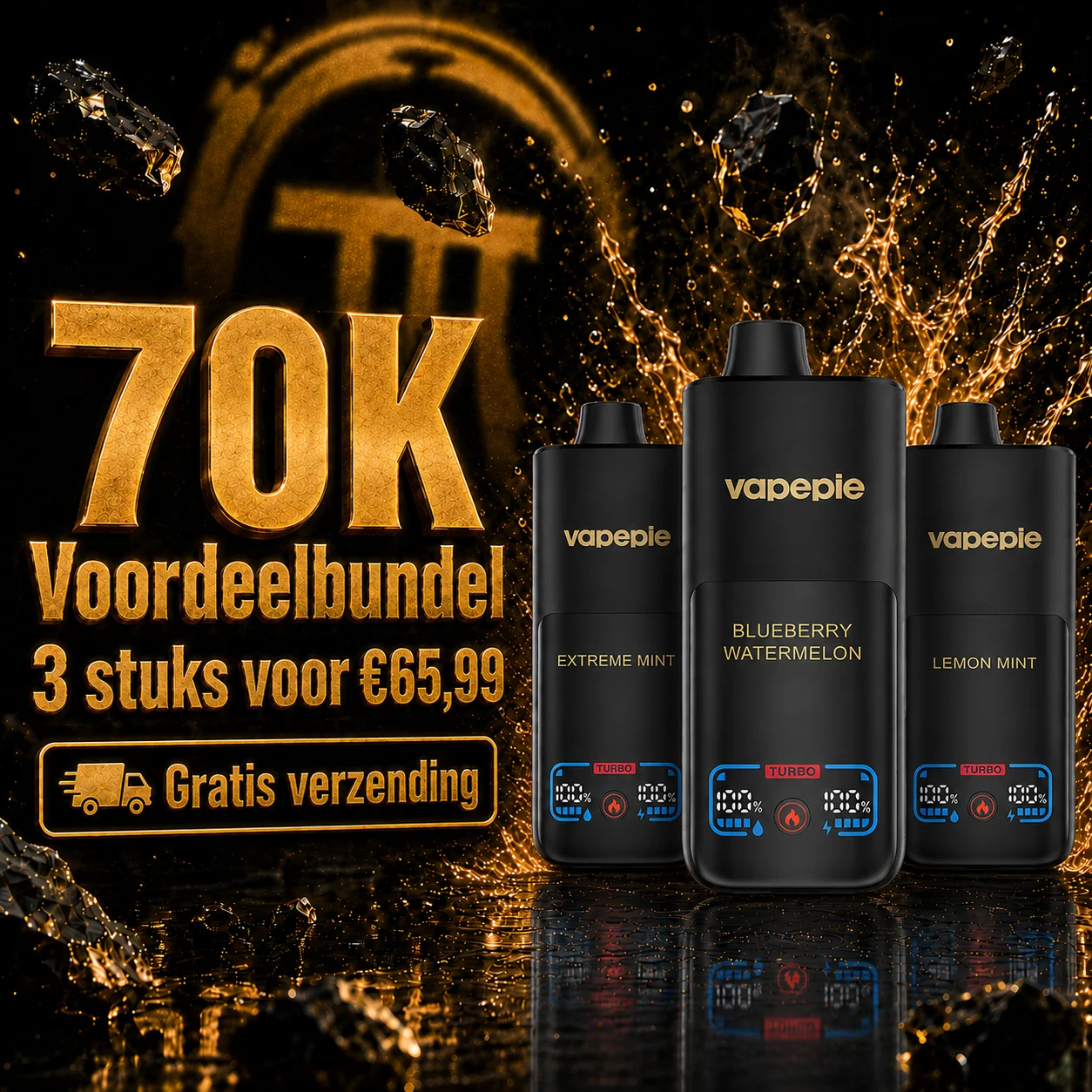 70K  voordeelset (3 stuks) – Gratis verzending（5% nicotinegehalte）