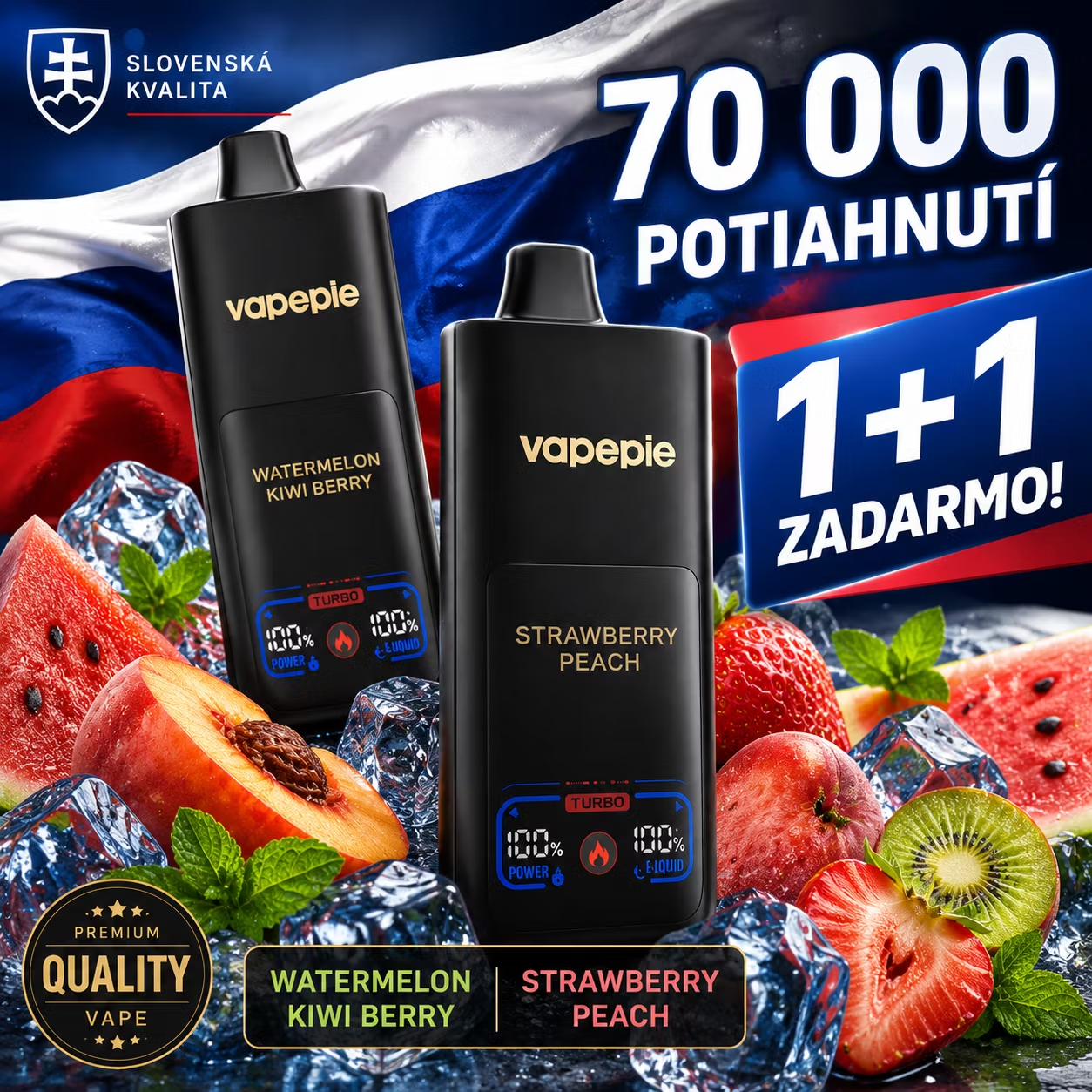 💥 1+1 （2ks）🔥VAPEPIE 70000 Puffs