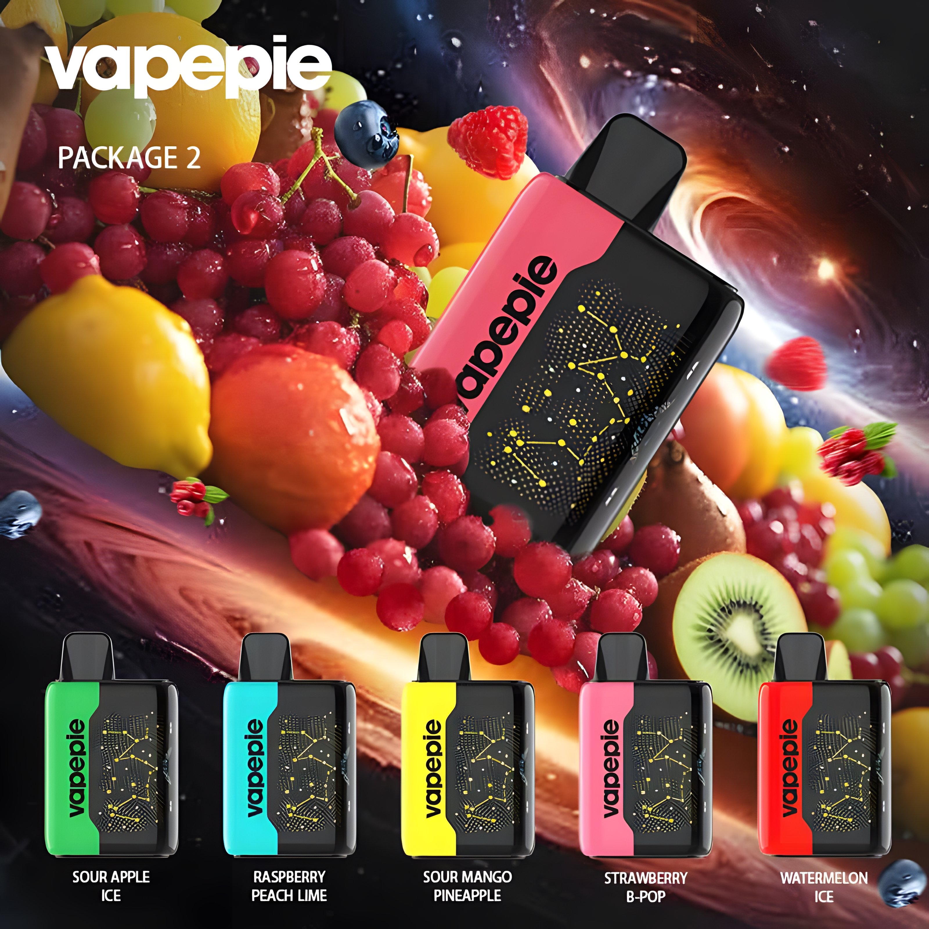 ✨VAPEPIE 25000 PUFFS (potáhnutí) - Hvězdná obloha zakřivená obrazovka （🌌 Dnešní speciální nabídka）