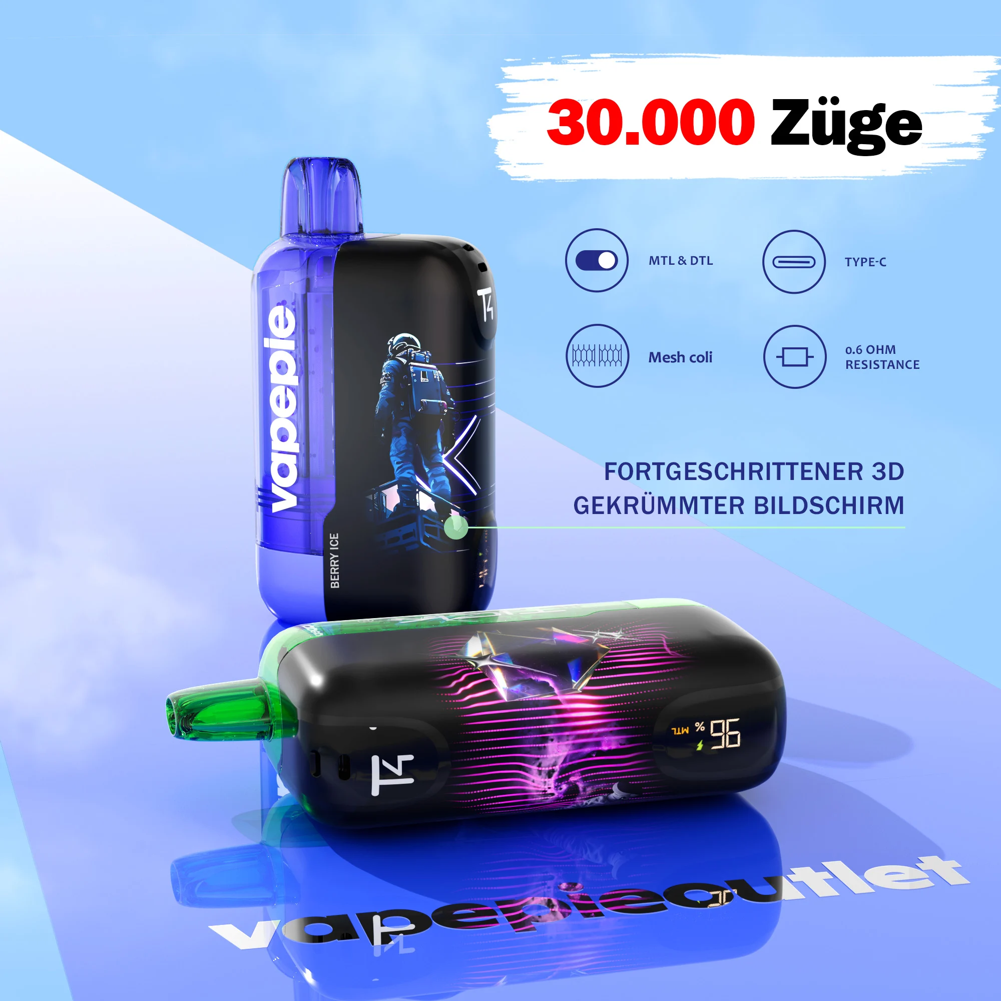 VAPEPIE x TK Ultra Phantom 30000 Züge – Ein modernes, futuristisches E-Zigaretten-Design!