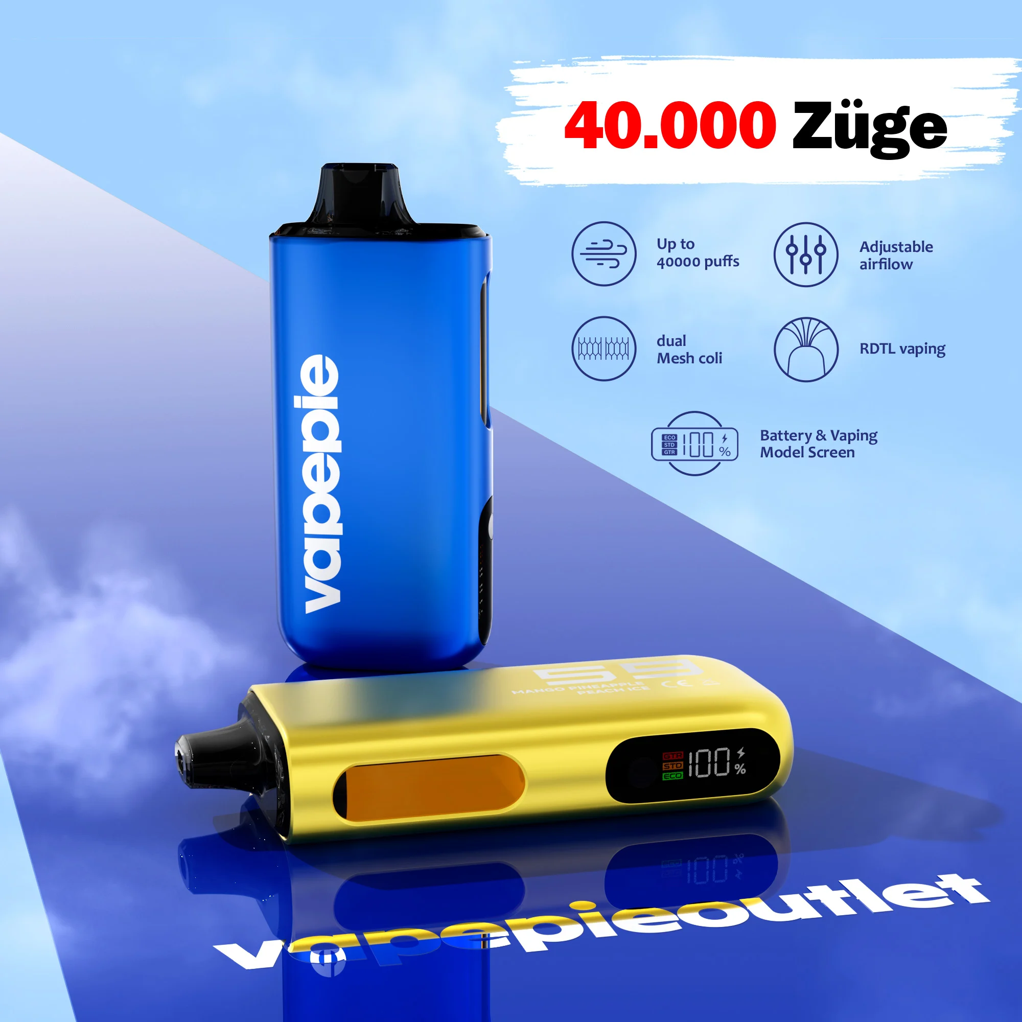 VAPEPIE Max 40000 Züge - Kirschblütenminze