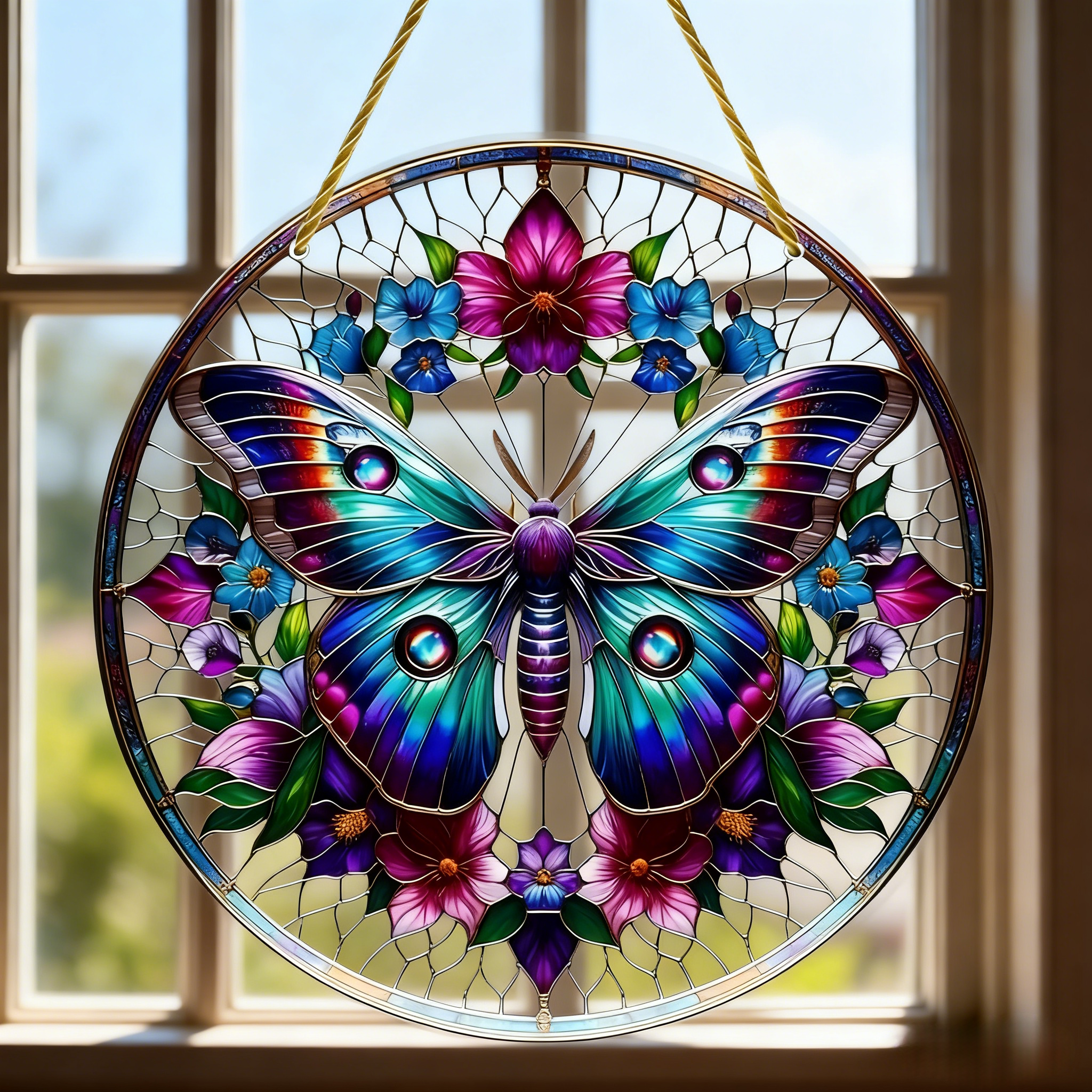 🦋✨ Radiant Butterfly Bloom Suncatcher