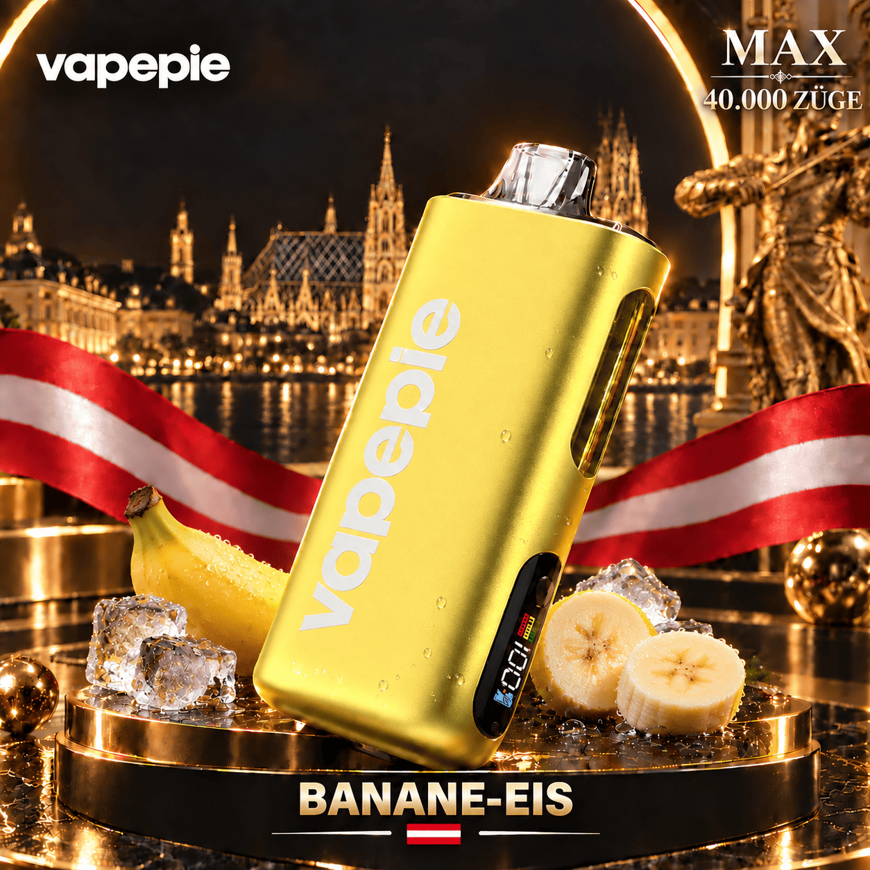 Vapepie Max 40 000 Züge – wiederaufladbare, wiederaufladbare elektronische Zigarette, verfügbar und speicherbar