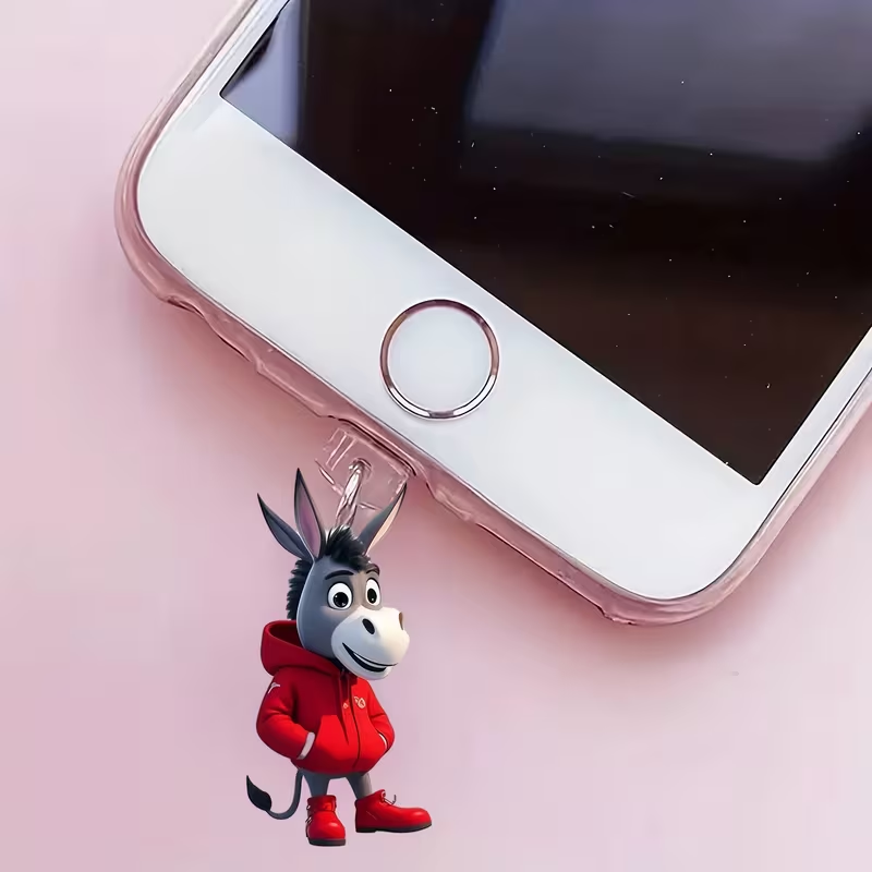 🫏🔥 Cool Donkey Hoodie Phone Dust Plug Charm