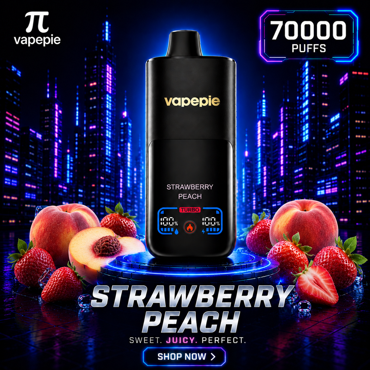 Strawberry Peach | 70000 Puffs Rechargeable Disposable Vape