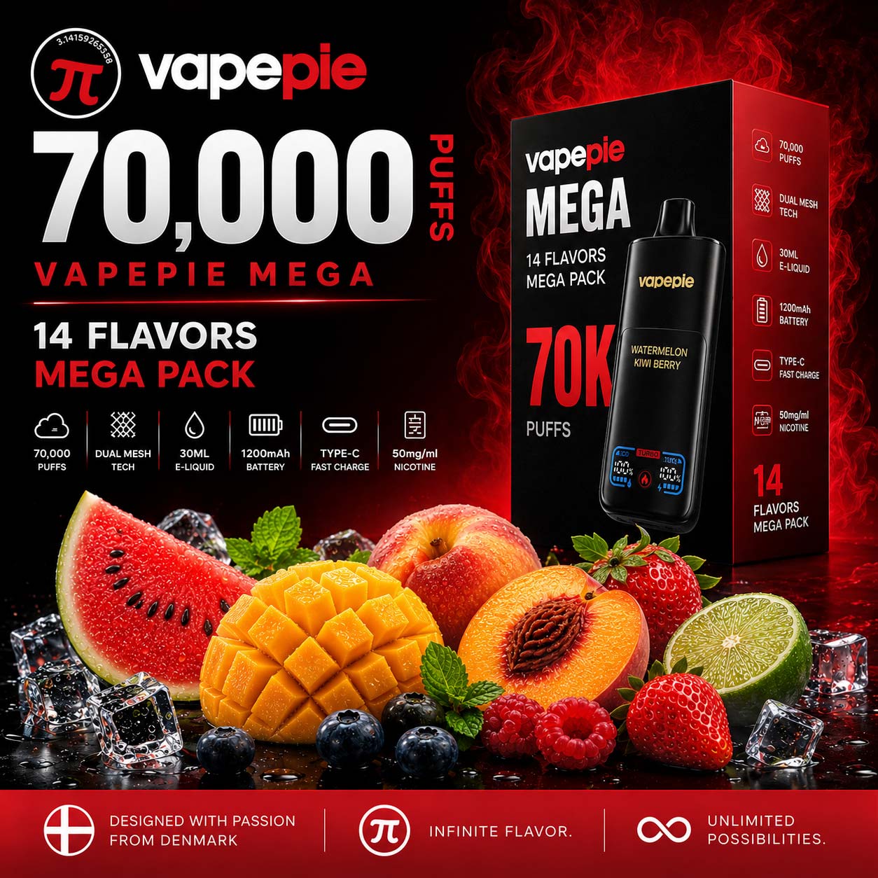VAPEPIE MEGA 70K - 14 FLAVORS MEGA PACK