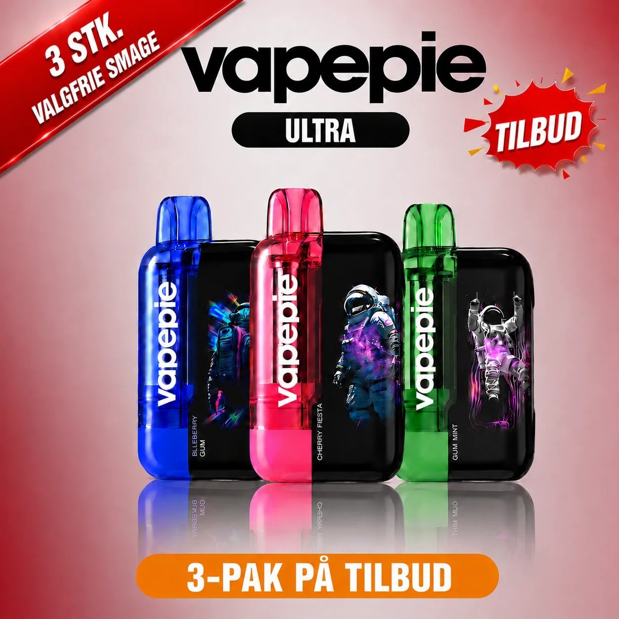 3 STK. BLANDET PAKKE – 3 x 30k