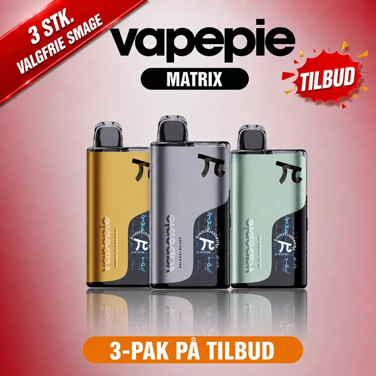 3 STK. BLANDET PAKKE – 3 x 50k