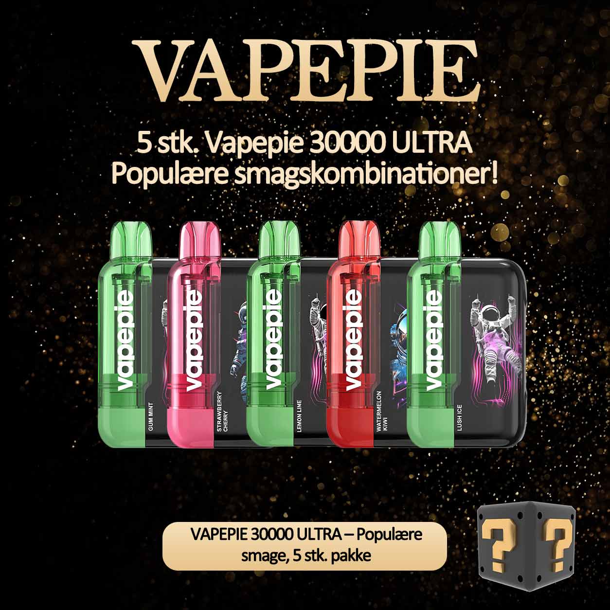 VAPEPIE 30000 ULTRA – 5 Stk. Populære Smage i Én Pakke