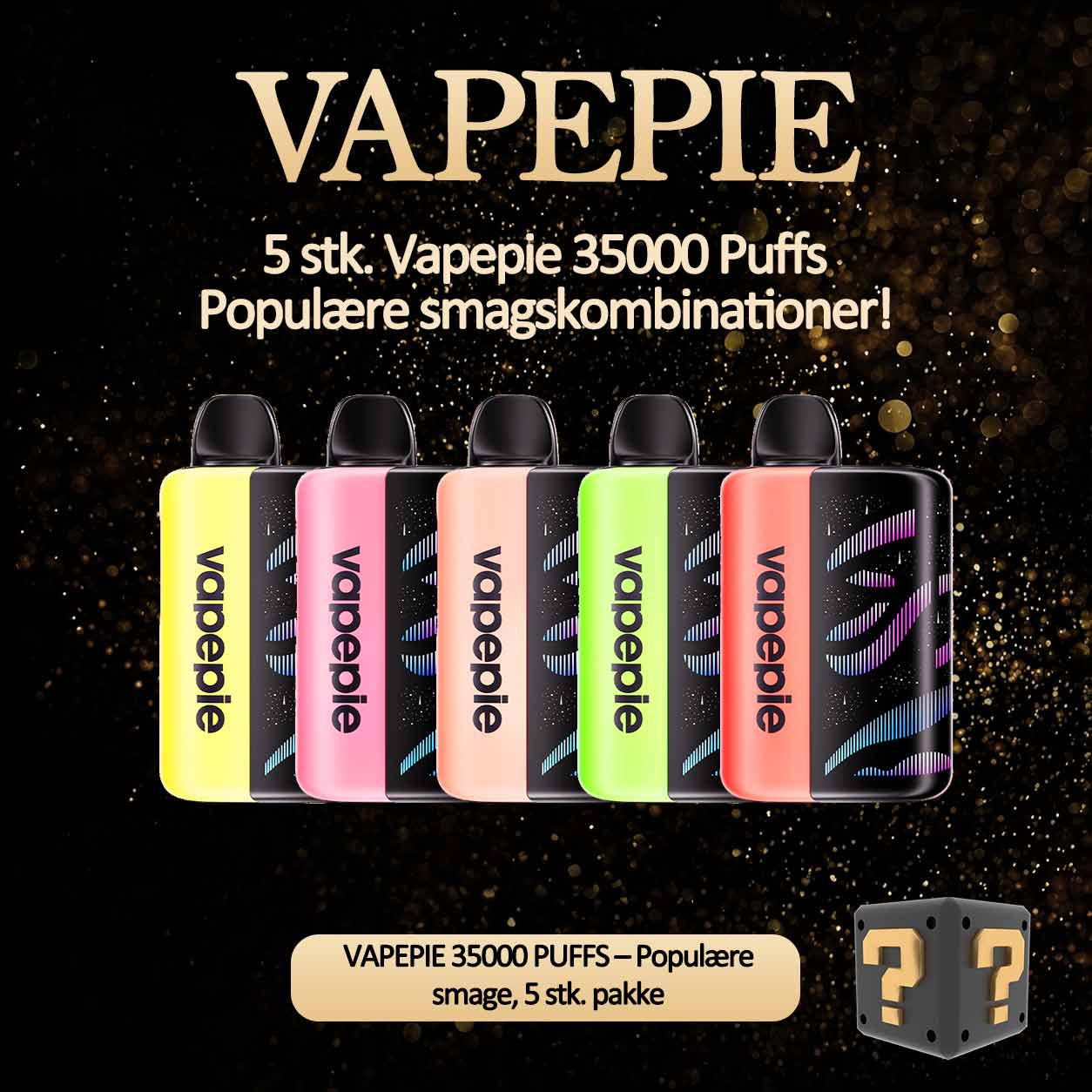 VAPEPIE 35000 PUFFS – 5 Stk. Populære Smage i Én Pakke