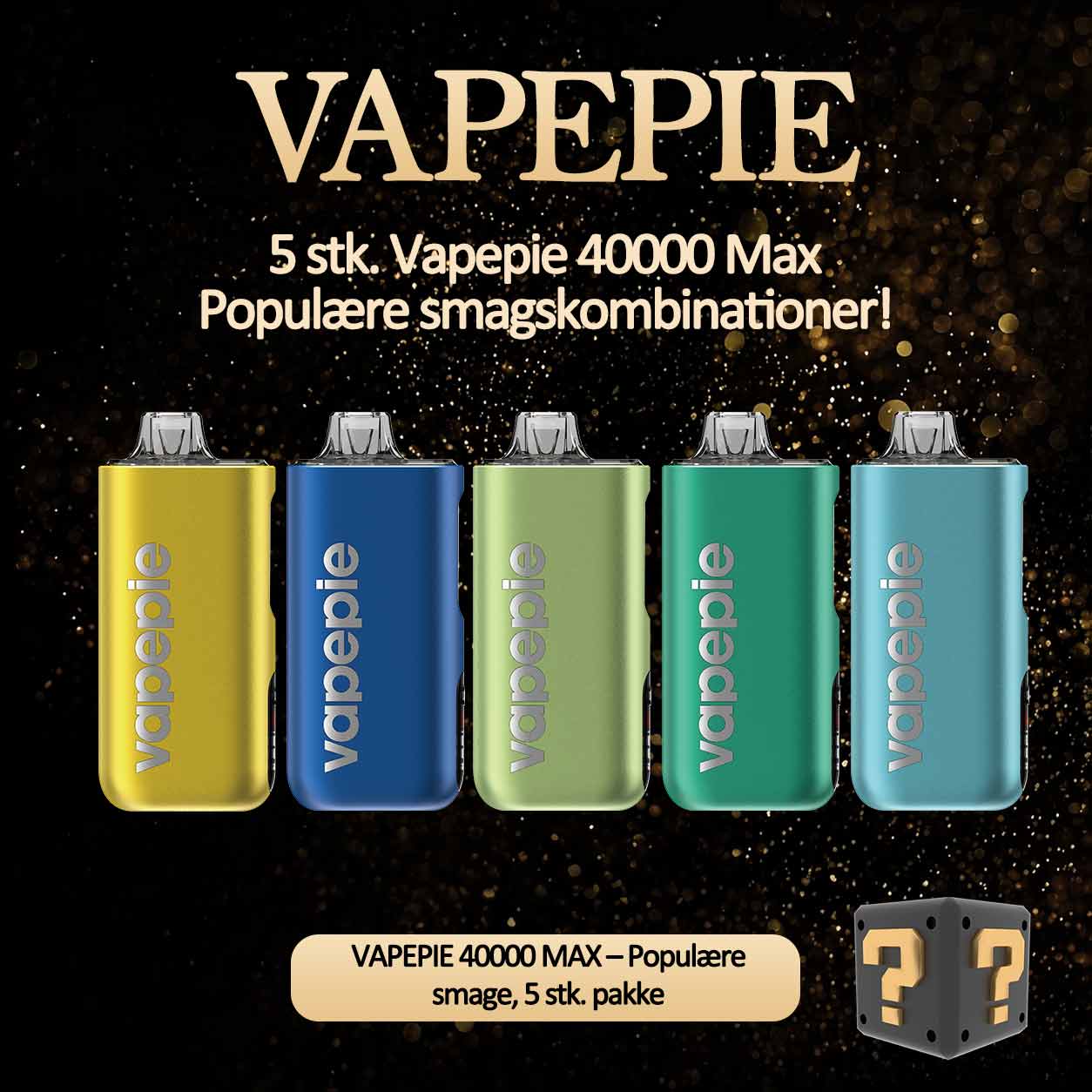 VAPEPIE 40000 MAX – 5 Stk. Populære Smage i Én Pakke
