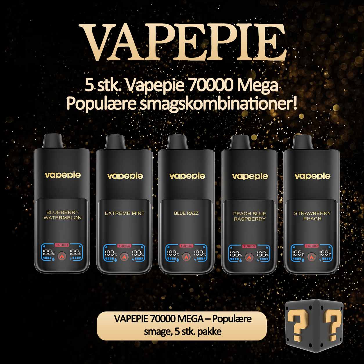 VAPEPIE 70000 MEGA – 5 Stk. Populære Smage i Én Pakke