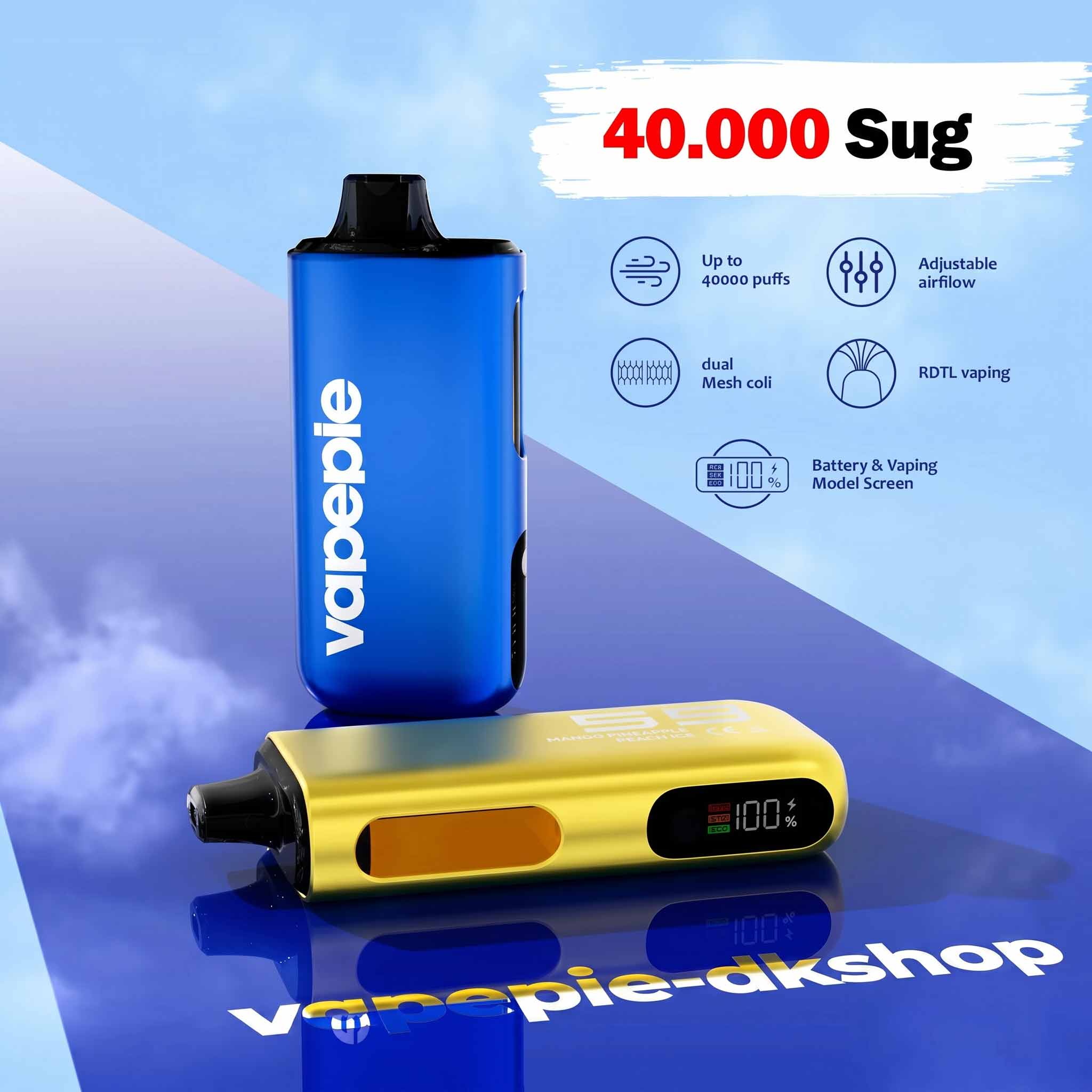 Vapepie 40000 Max - Blåbær & hindbær lemonade