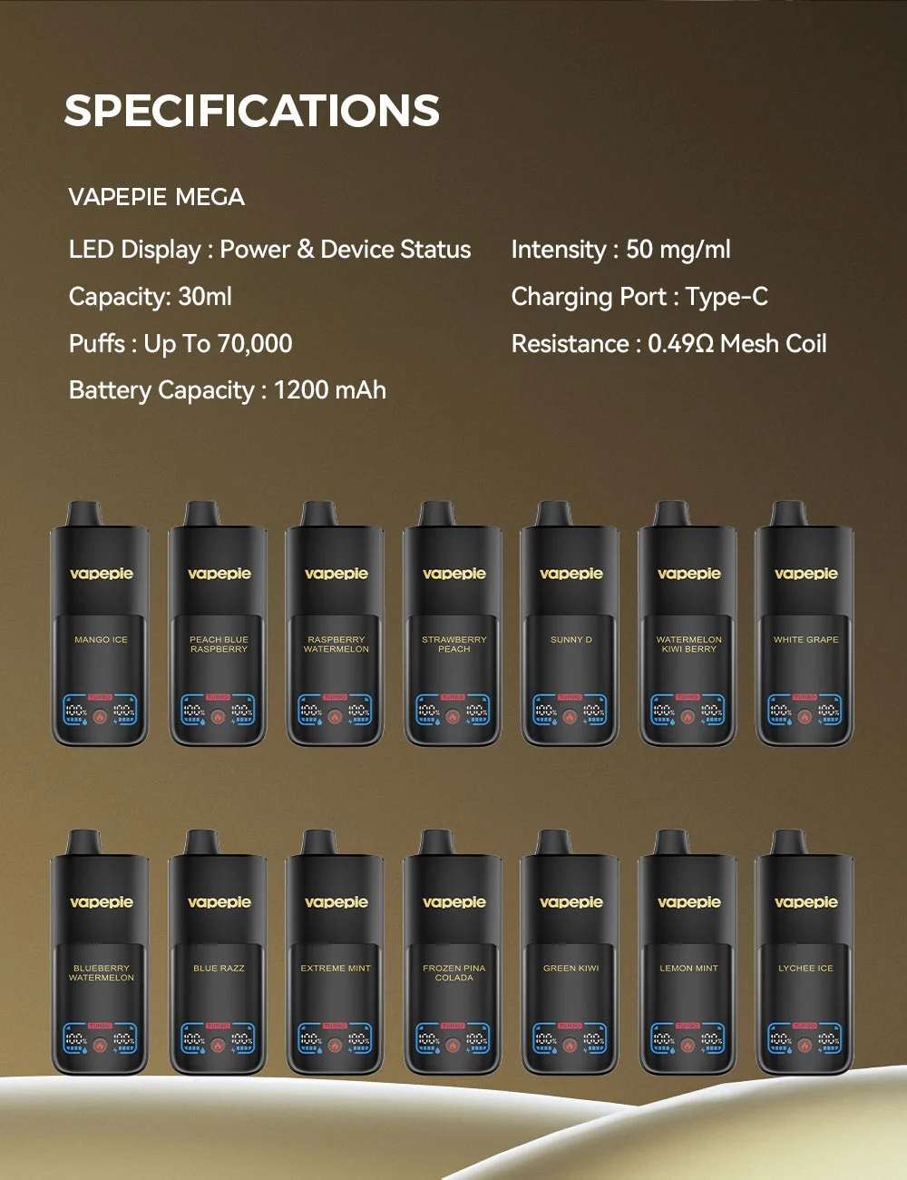 Deutsche Vapepie Mega*3 210k Einweg-E-Zigarette