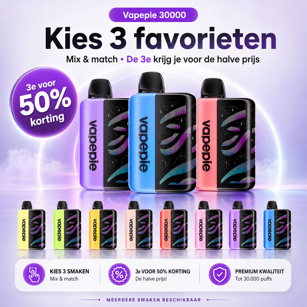 Vapepie 35000 Set van drie stuks - derde stuk halve prijs